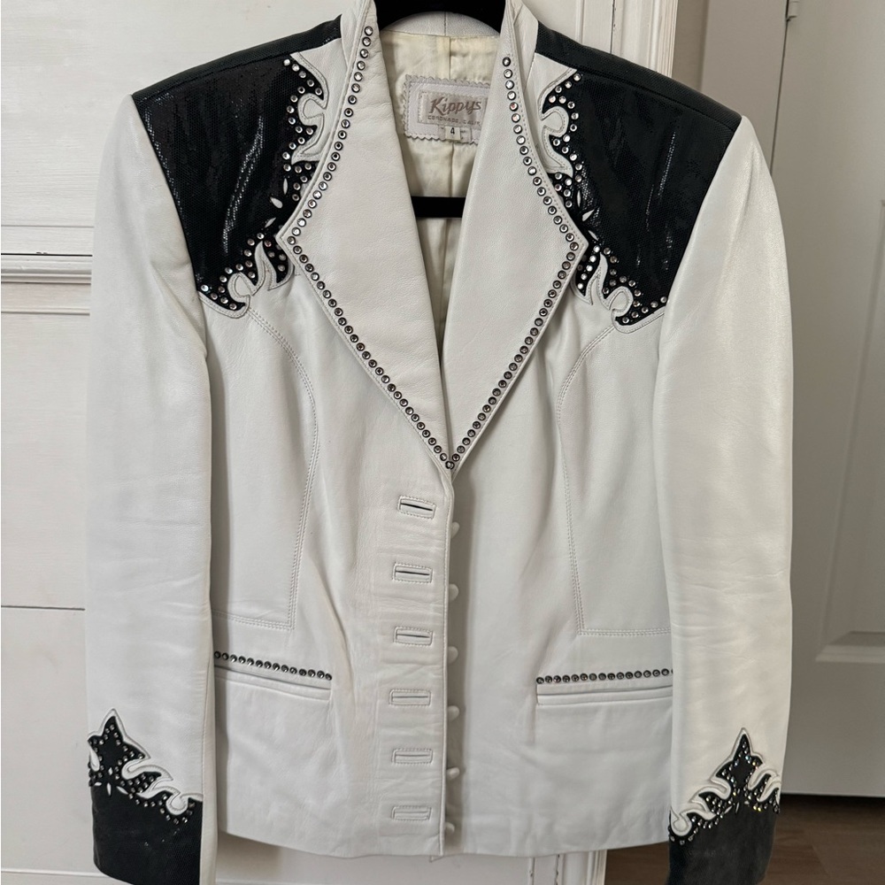 Kippys Women's Black and White Studded Blazer